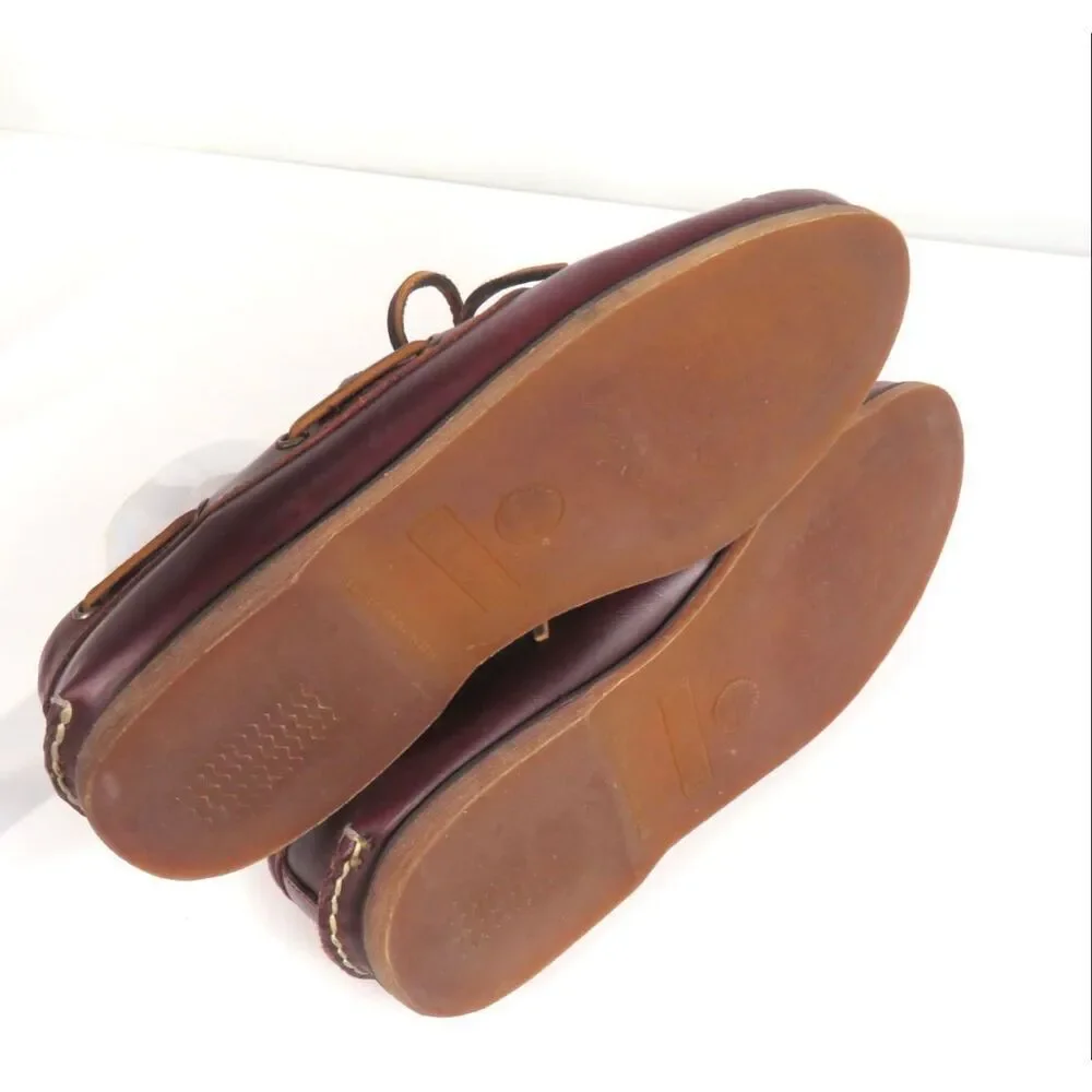 Timberland Brown Leather Boat Shoes Slip On Driving Loafers Men Size 10